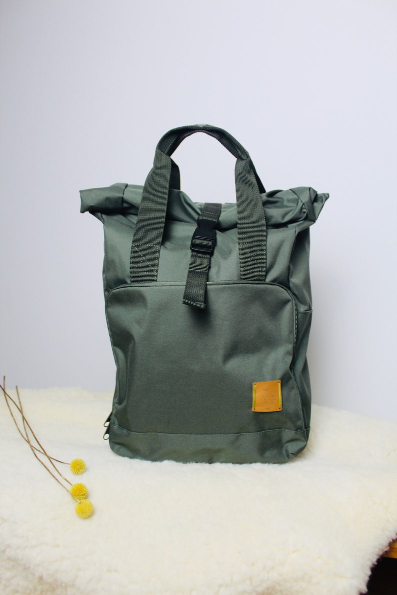 Backpack följeslagare olive green Christmas gift backpacker bag unisex wrap wrap backpack daypack roll top image 2