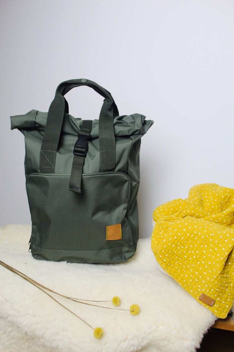 Backpack följeslagare olive green Christmas gift backpacker bag unisex wrap wrap backpack daypack roll top image 6