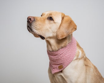 Dog scarf "fläck" - rosé - pink - Christmas - dog scarf - collar - accessory for dogs - gift - muslin - bandana - dots