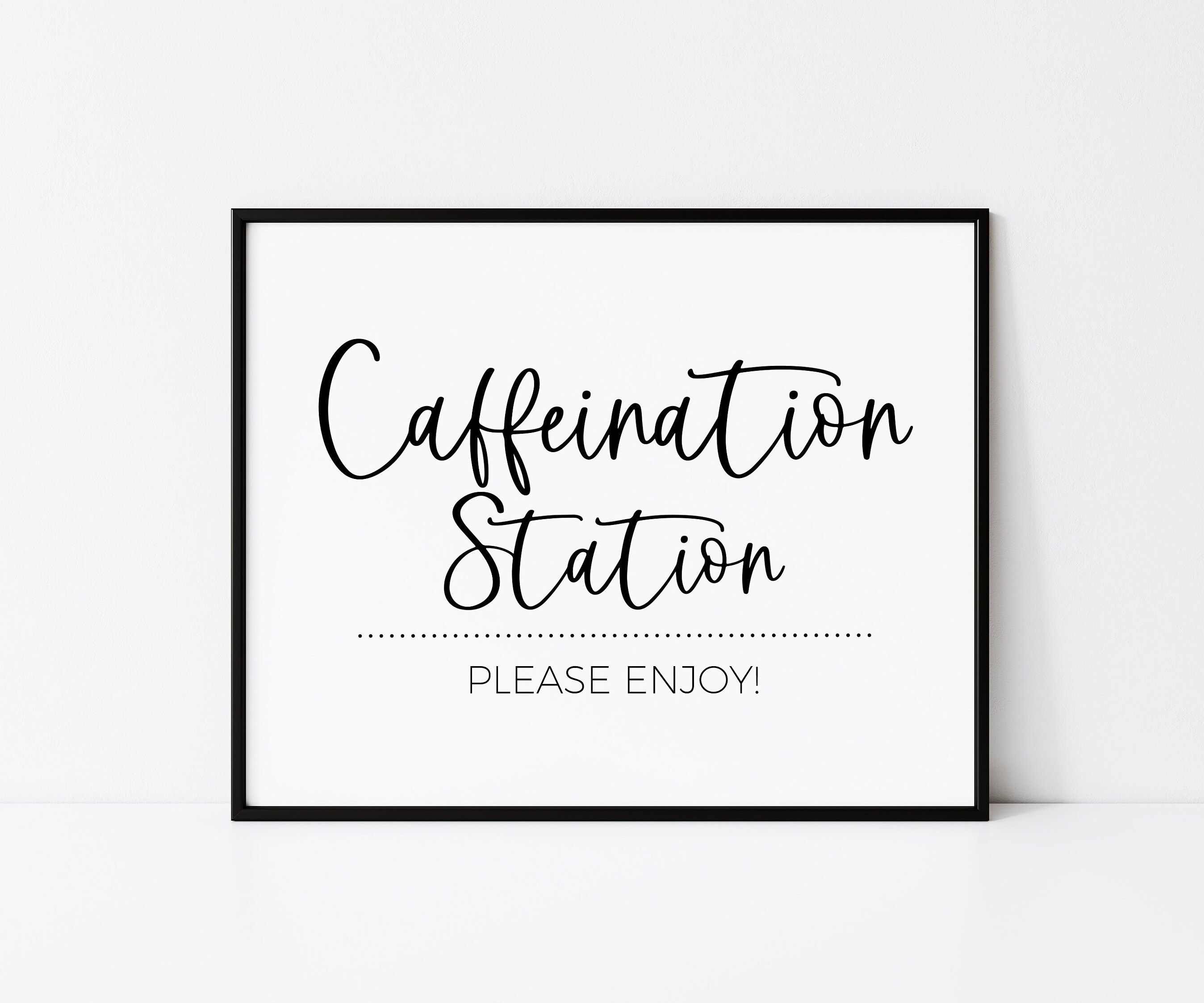 Coffee Bar Sign, Caffeination Station, Espresso Bar Sign, Hot Drink ...