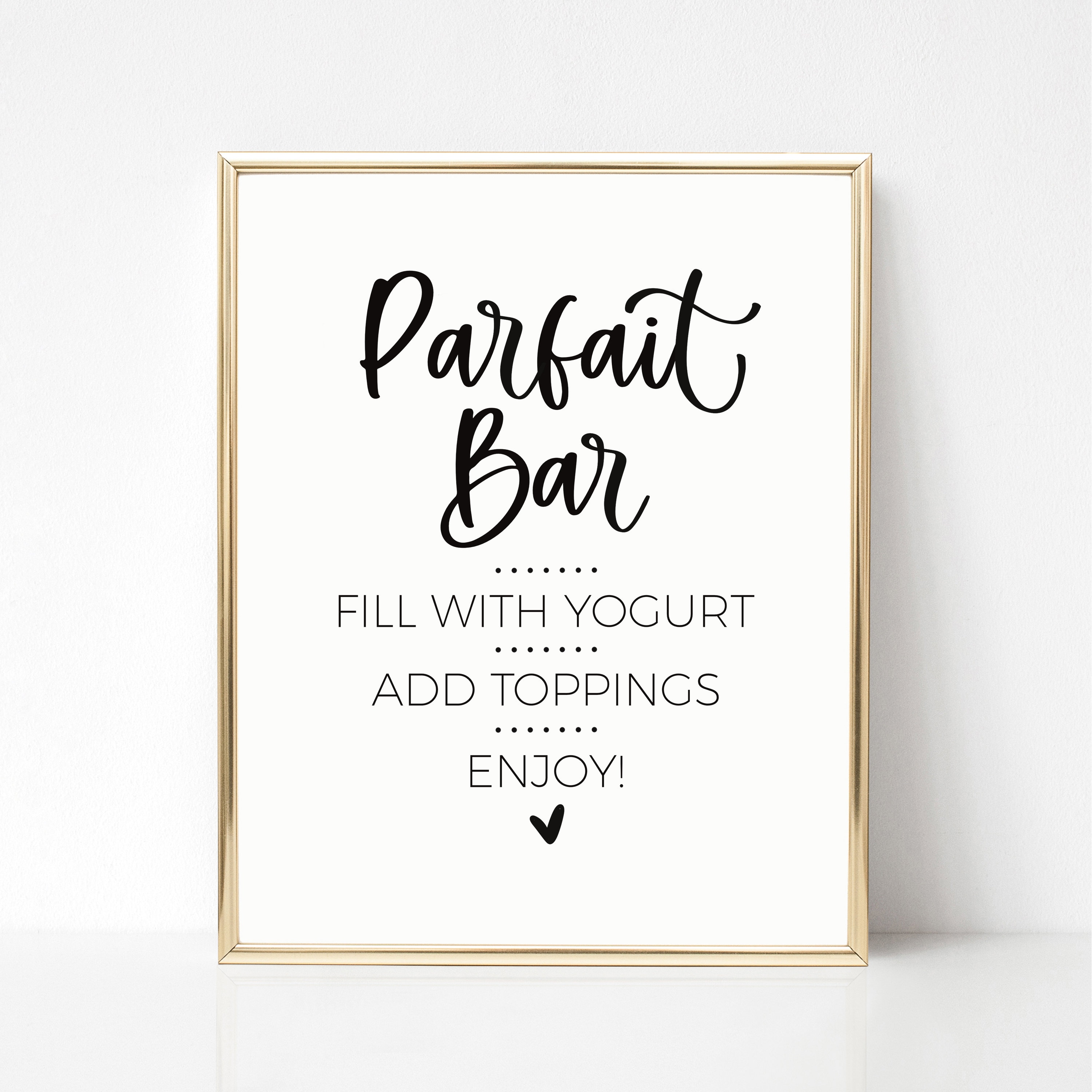 Parfait Yogurt Bar Sign for Minimalist Bridal Brunch, Modern Baby ...