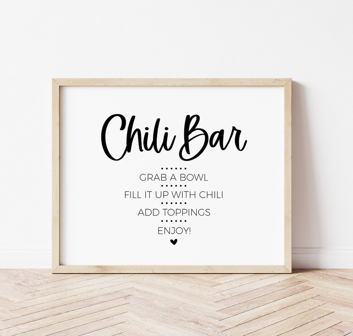 Chili Bar Sign, Make Your Own Food Bar, Buffet Table for Modern ...