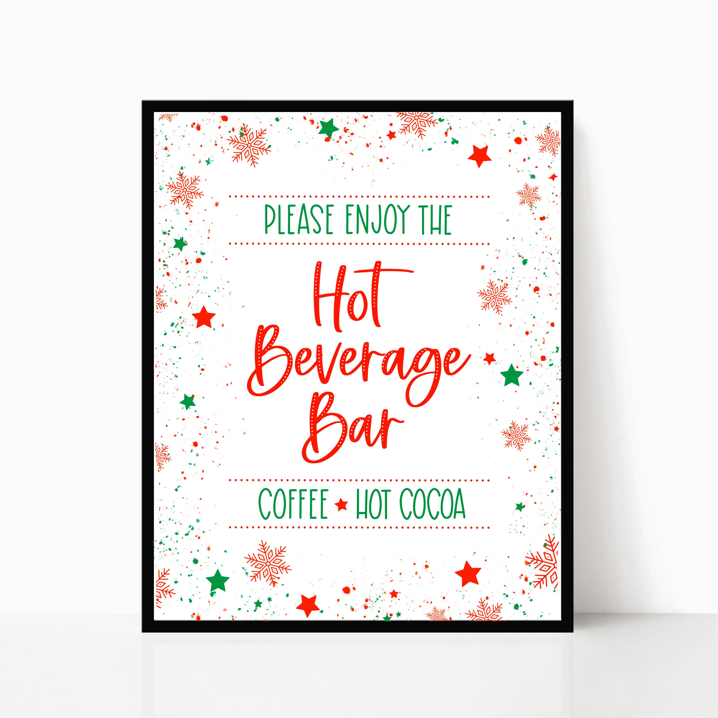 Coffee and Hot Cocoa Bar Sign, Hot Chocolate Station, Hot Beverage Bar ...