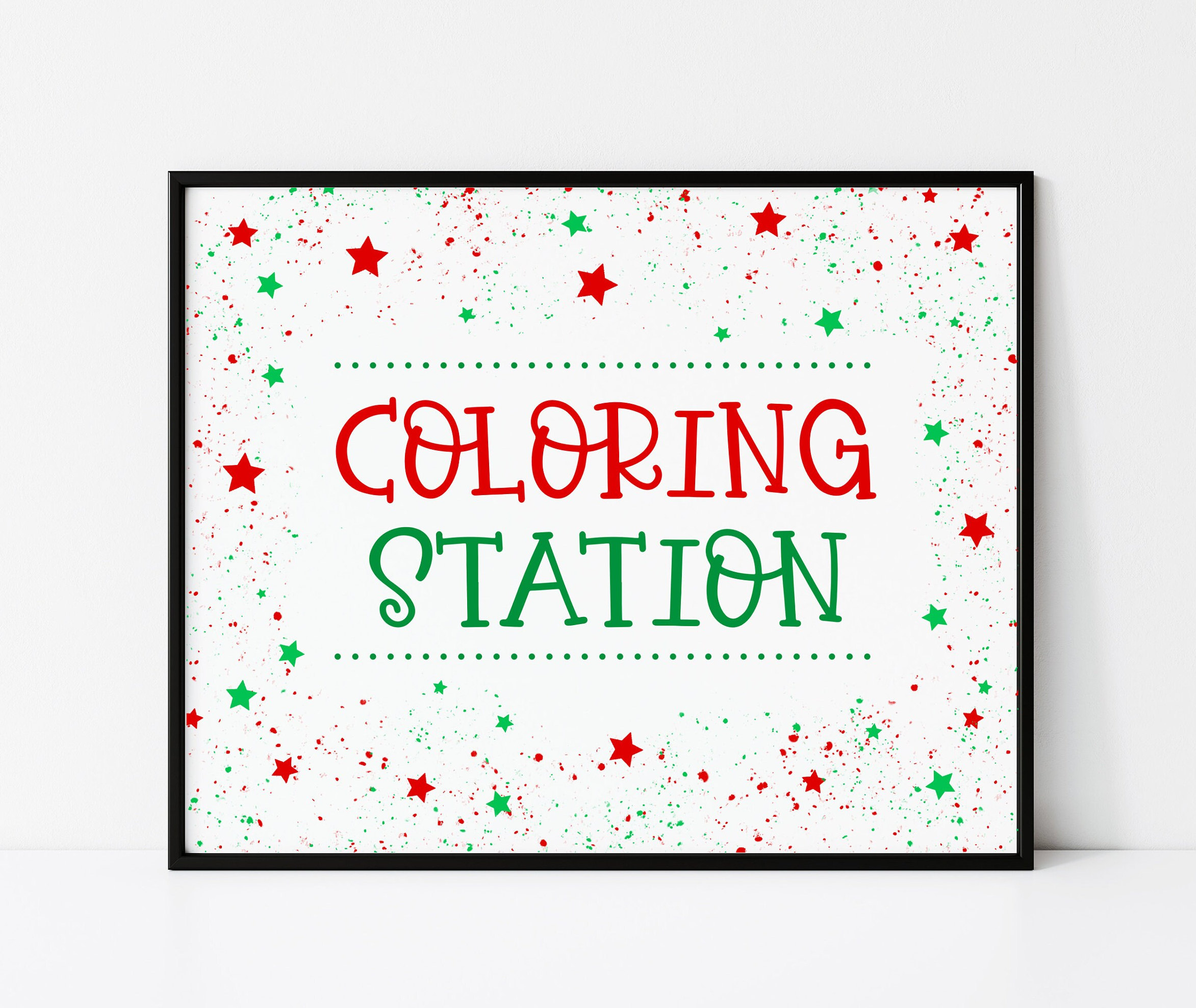 Coloring Station Sign for Christmas, Kids Birthday Party, Holiday Arts and  Crafts, Activity Table, Party Decor Printable