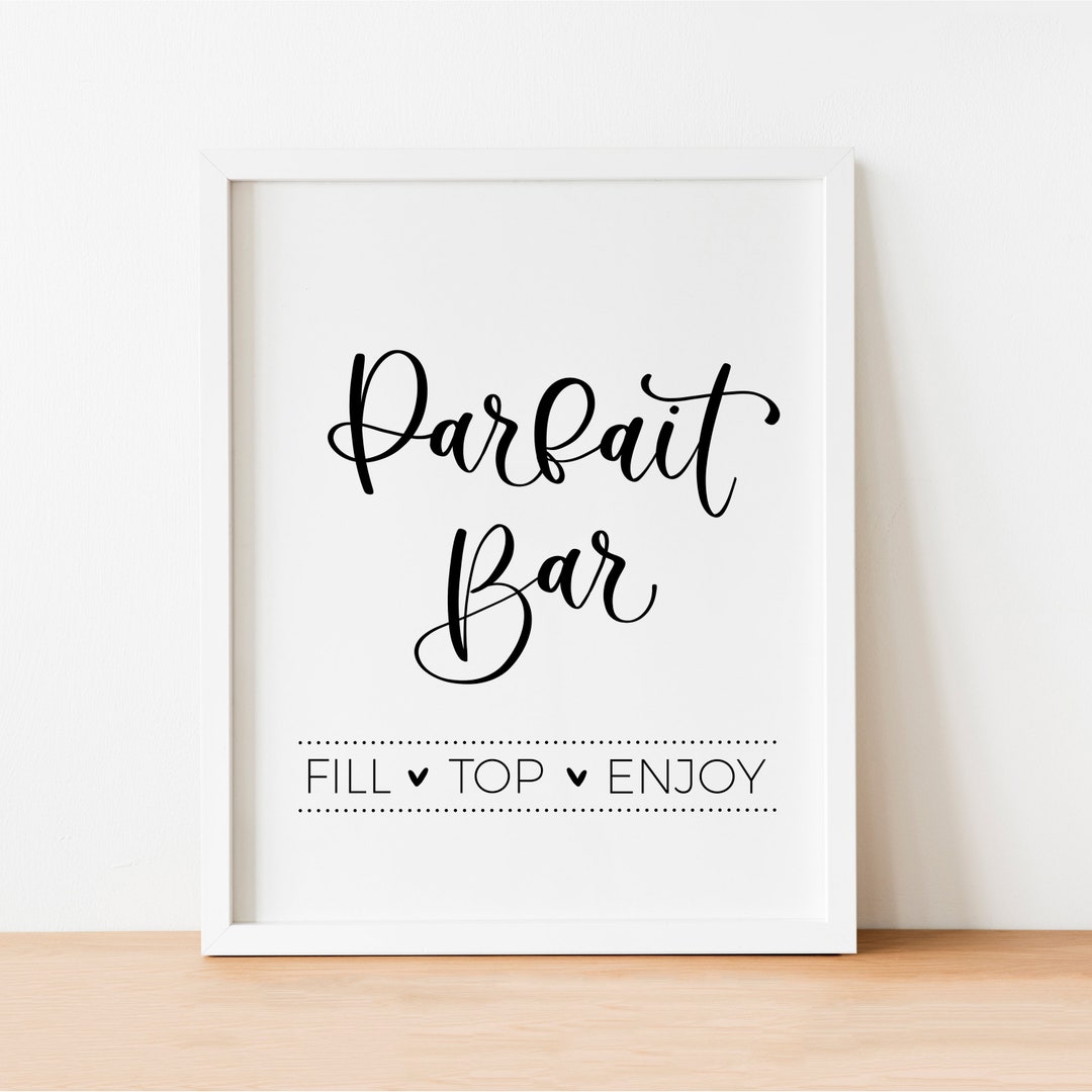 Parfait Bar Sign Printable, Minimalist Bridal Brunch, Modern Baby ...