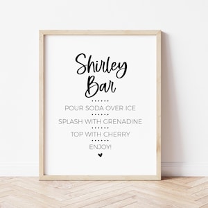Shirley Temple Bar Sign for Graduation Party, Baby Shower, Make Your Own Drink Station, Mocktail Bar, Beverage Bar Sign, Party Printable
