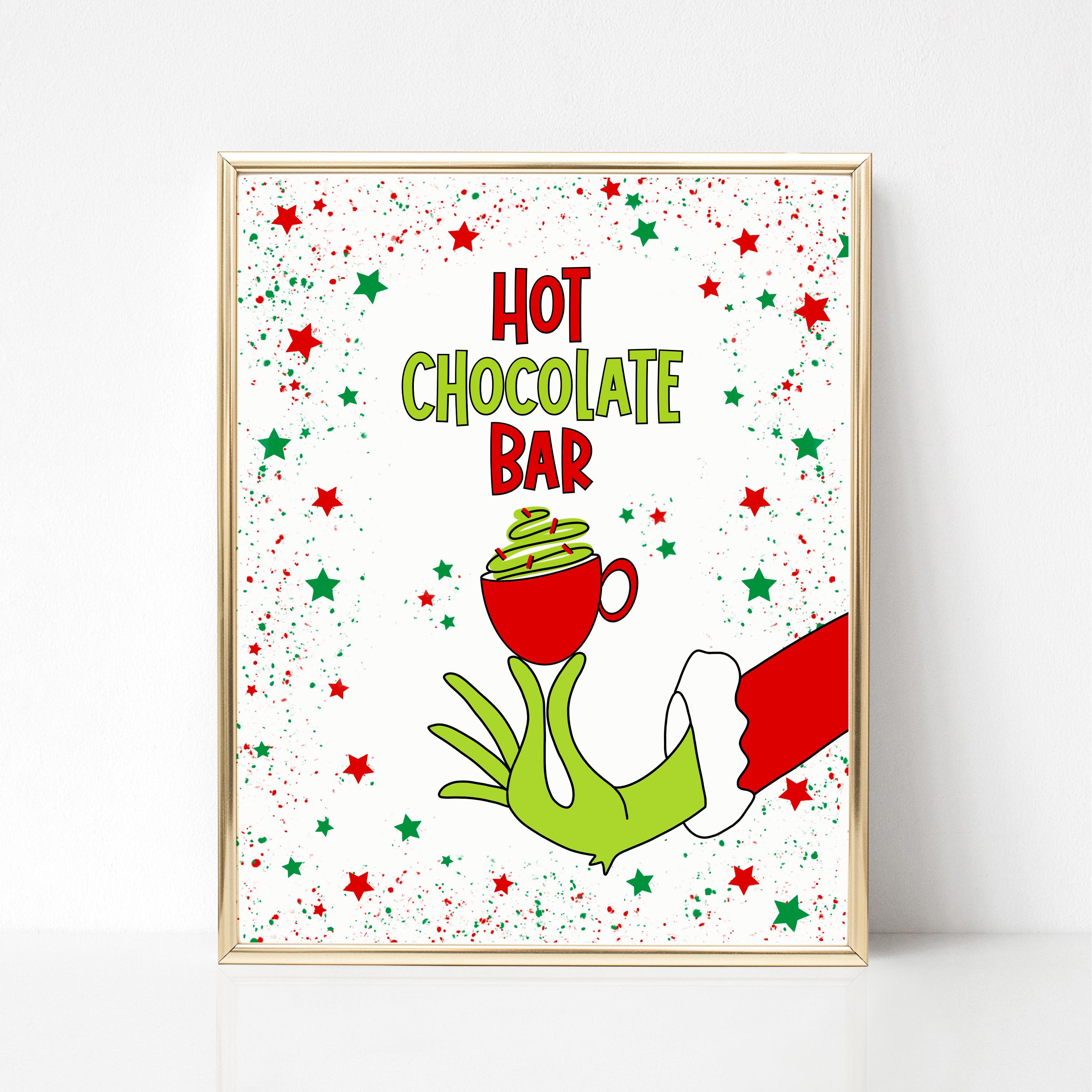 Hot Chocolate Bar Sign for Christmas Holiday Grinches Party, Hot Cocoa  Drink Station, Gift Exchange, White Elephant, Hot Beverage Printable - Etsy  Israel, image size:3000x3000