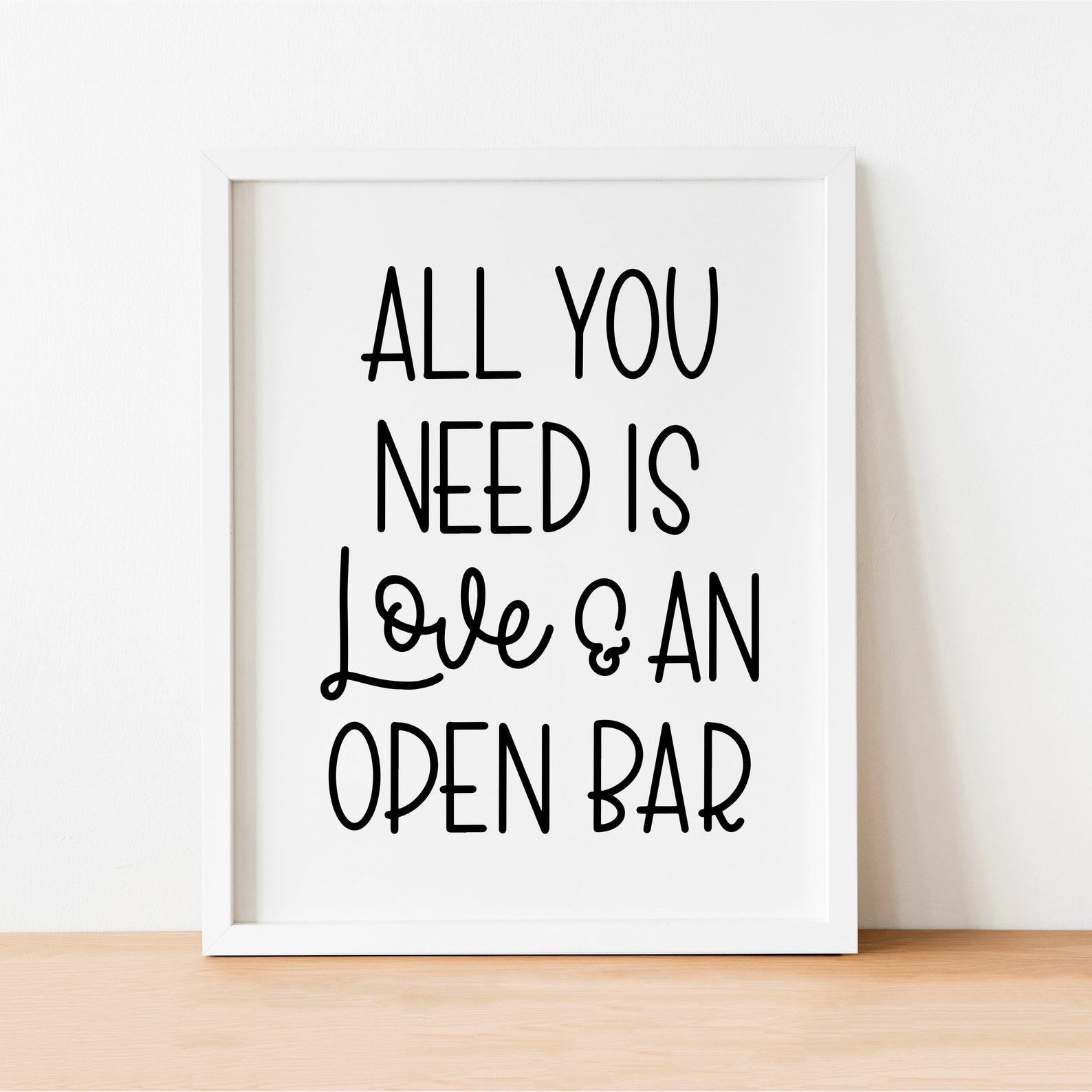All You Need is Love Sign Printable Sign Digital Download Etsy