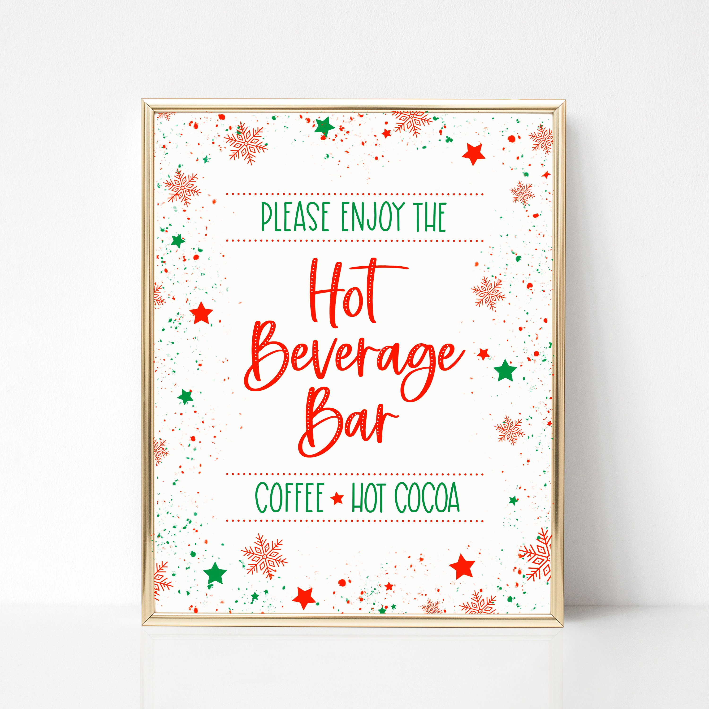 Coffee and Hot Cocoa Bar Sign, Hot Chocolate Station, Hot Beverage Bar