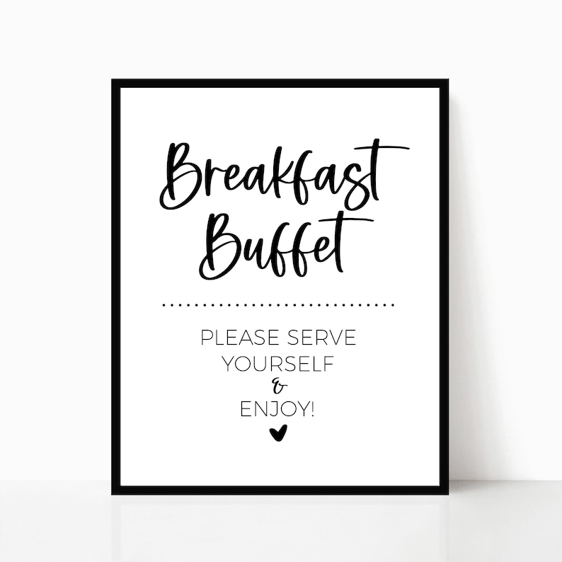 Breakfast Buffet Sign, Brunch Food, Breakfast Food, Minimalist, Modern ...