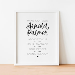 Lemonade and Iced Tea Drink Sign, Arnold Palmer Beverage Station for Graduation, Baby Shower, Bridal Shower, Retirement Party, Printable