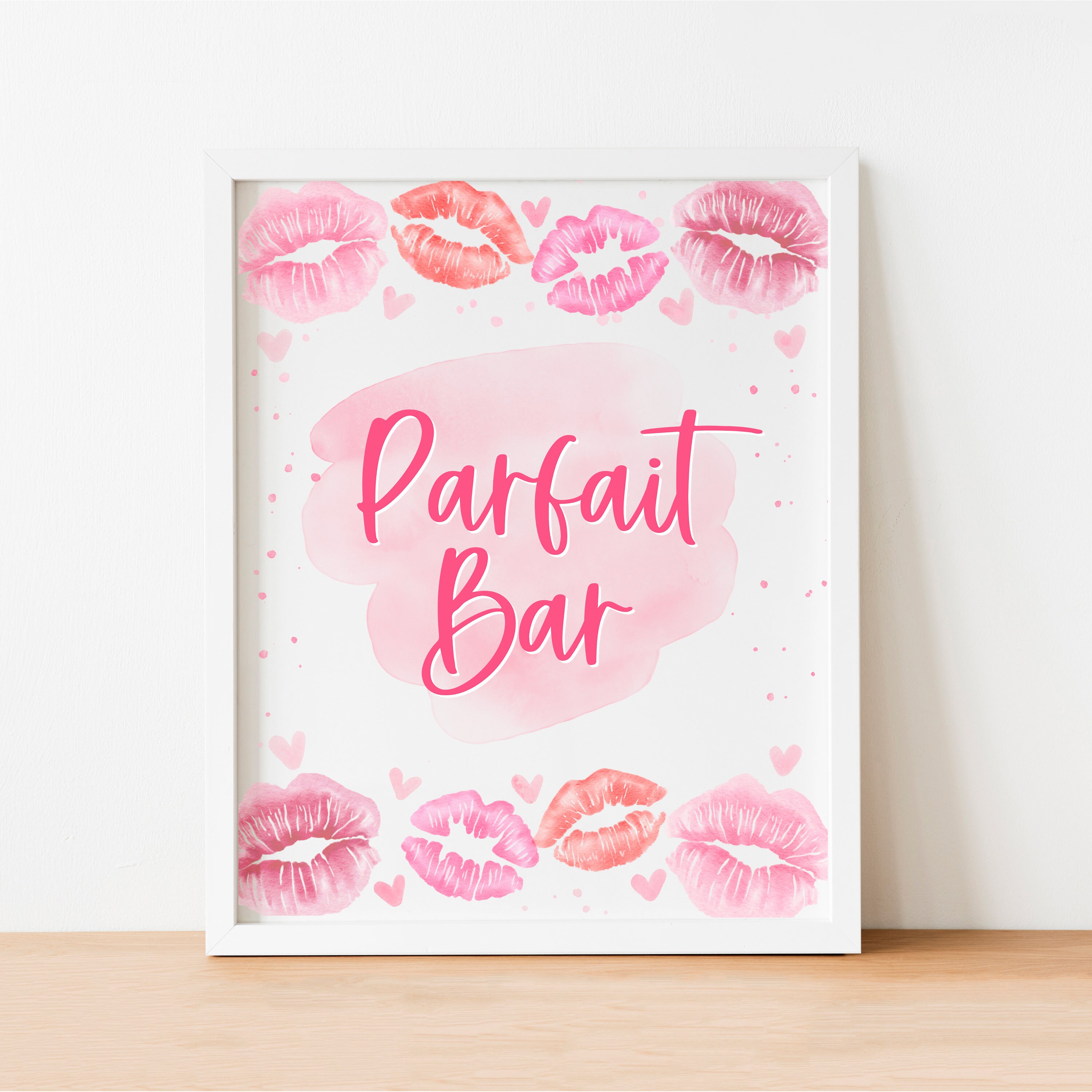 Parfait Bar Sign Printable, Girl's Pink Birthday Party, Valentine's Day ...
