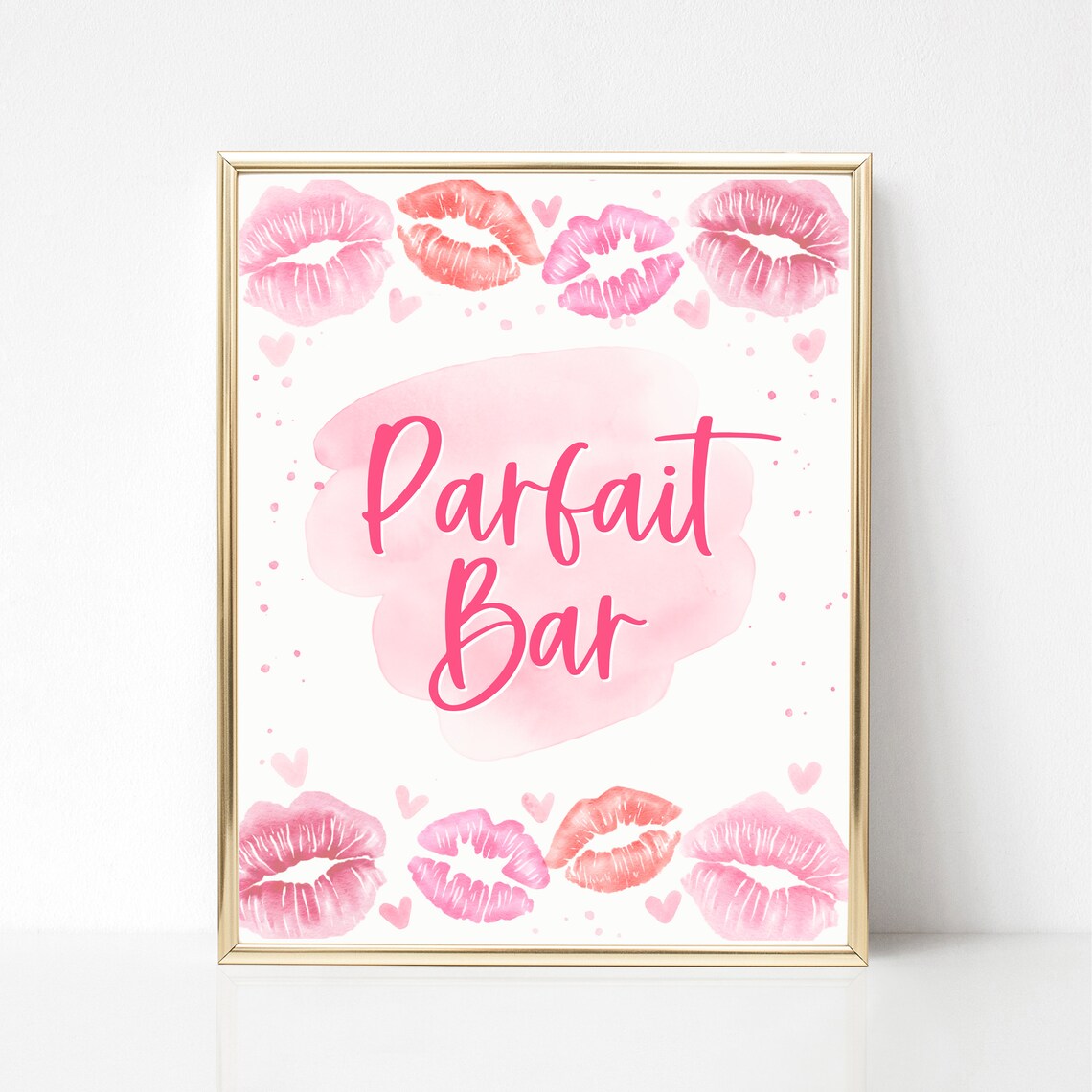 Parfait Bar Sign Printable, Girl's Pink Birthday Party, Valentine's Day ...