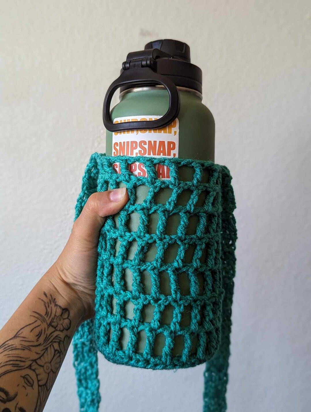 Crochet Mesh Water Bottle Holder Etsy