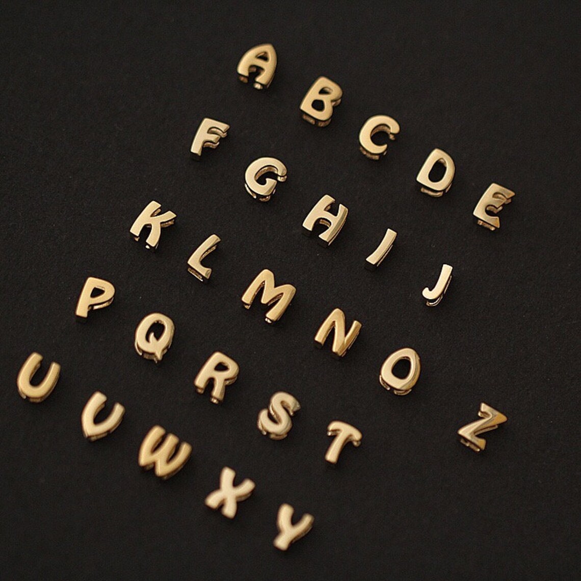 Customized Necklace Letters Solid 14k Gold Chain Letters Etsy