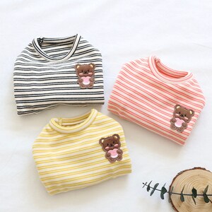Bear Striped T-Shirt, S-XL, Long Sleeves Shirt, Pet Clothing, Dog's TEE, Dog Top, Dog Fashion, Dog Apparel, Pet Clothing