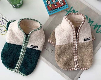 Color Block Zip-Up Fleece Sweater, S-2XL, Winter Jacket, Pet Clothing, Dog Jacket, Dog Fashion, Dog Apparel, Pet Clothing