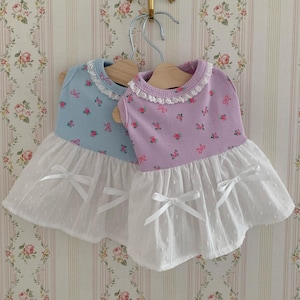 Ribbon Garden Dress, S-XL, Small Dog Clothes, Dog Dress, Dog Wedding, Dog Apparel, Pet Clothing, NKPUP