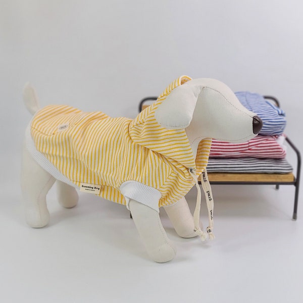 Cotton Striped Hoodie Sweatshirt, S-2XL, Pet Clothing, Dog-Vest, Dog Jacket, Dog Fashion, Dog Apparel, Pet Clothing