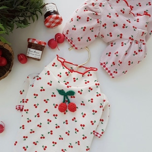 Cherry Waffle T-Shirt, S-XL, Pet Clothing, Dog&#39;s TEE, Dog Top, Dog Fashion, Dog Apparel, Pet Clothing