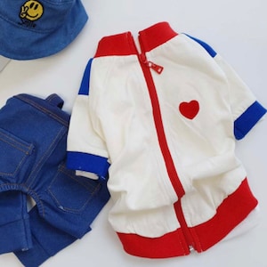 Retro Zip-up Jacket, S-XL, Pet Clothing, Dog-Jacket, Dog Winter Clothing, Dog Top, Dog Clothing, Dog Fashion, Dog Apparel, Dog Long sleeves
