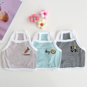 Striped Crop Top, S-2XL, Dog Sleeveless, Dog-Tee, Dog T-shirt, Dog Top, Dog Clothing, Dog Clothes, Dog Apparel, Undershirt for Dogs