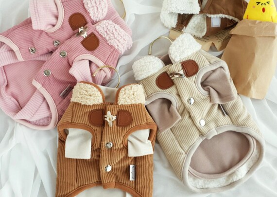 Corduroy Sherpa Coat XS 2XL Dog Clothes Duffle Jacket Pet Clothing Dog sweater Dog Outer Dog Jacket Dog Apparel Pet Clothing Etsy Canada
