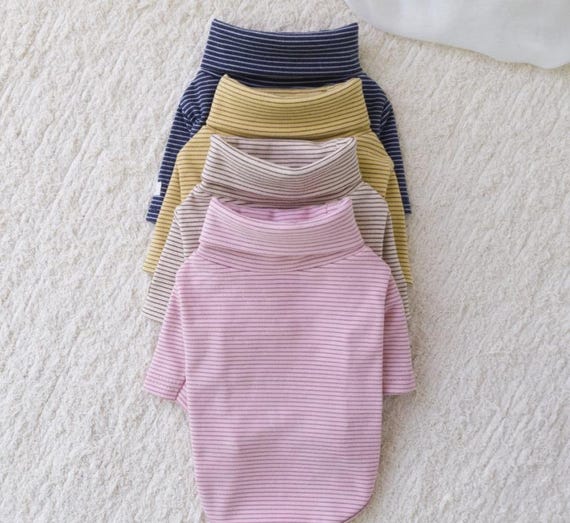 Cozy Striped Turtleneck Shirts, S-2XL, Small Dog Clothes, Dog Essential Tee, Dog T-shirts, Dog Top, NKPUP