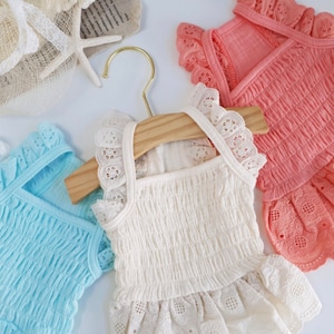 Minivestido fruncido con ojales, tallas S-XL, camiseta para perro, top para perro, ropa para perro, moda para perro, ropa para perro, camiseta interior para perro