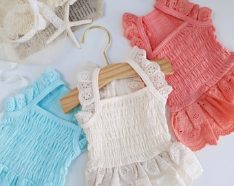 Eyelet Smocked Mini Dress, S-XL, Dog-Tee, Dog T-shirt, Dog Top, Dog Clothing, Dog Fashion, Dog Apparel, Undershirt for Dogs