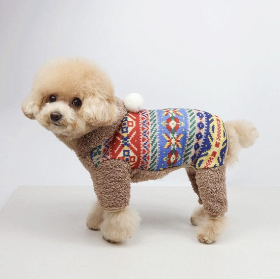 Nordic Hoodie Overall, S-XL, Small Dog Romper, Dog Jumpsuit, Small