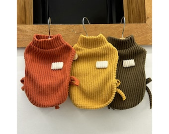 Chaleco acanalado con lazo lateral, tallas S-XL, ropa para mascotas, chaleco para perros, chaqueta para perros, moda canina, indumentaria para perros, ropa para mascotas