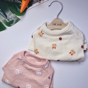 Rabbit T-Shirt, S-XL, Pet Clothing, Dog-Tee, Dog check-shirt, Dog Top, Dog Clothing, Dog Fashion, Dog Apparel, Dog Long sleeves