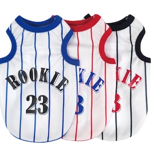 S-5XL, Rookie Jersey Sleeveless, Dog-Tee, Dog T-shirt, Dog Top, Dog Clothing, Dog Fashion, Dog Apparel, Baseball Jersey for Dogs