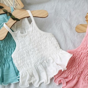 Smocked Crop Dress, S-XL, Pet Clothing, Dog Wedding, Dog-Dress, Dog Top, Dog Clothing, Dog Fashion, Dog Apparel
