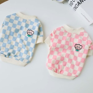 XS-3XL, Cotton Checker Top, Small Dog Clothes, Dog Knit, Gift for Furry Friends, NKpup