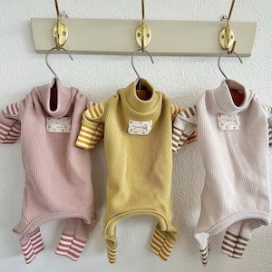 Striped Ribbed Overall, XS-2XL, Pajama Pet, Dog Jumpsuit, Pet Clothing, Dog Coat, Dog Winter Top, Dog Fashion, Dog Apparel, Pet Clothing