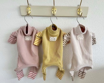 Striped Ribbed Overall, XS-2XL, Pajama Pet, Dog Jumpsuit, Pet Clothing, Dog Coat, Dog Winter Top, Dog Fashion, Dog Apparel, Pet Clothing