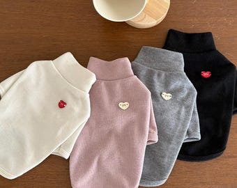 Maglietta a collo alto con cuore, S-2XL, Abbigliamento per cani di piccola taglia, Top per cani ultraleggero, Top per cani, Maglia per cani, NKPUP