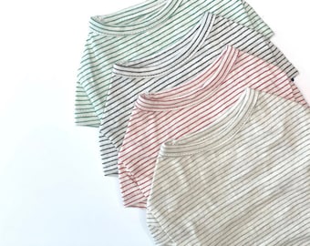 Basic Stripe Round Tee, XS-2XL, Stipe T-Shirt , Pet Clothing, Dog's TEE, Dog Top, Dog Fashion, Dog Apparel, Pet Clothing