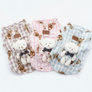 Gilet en D avec anneau en D en lin avec ours, P-XL, Vêtements pour animaux de compagnie, Gilet pour chien, Veste pour chien, Mode pour chien, Vêtements pour chien, Vêtements pour animal de compagnie