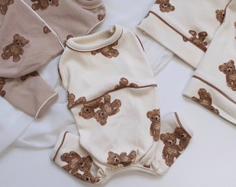 Teddy Bear Cotton Overall, XS-2XL, Pajama Pet, Dog Jumpsuit, Pet Clothing, Dog Coat, Dog Winter Top, Dog Fashion, Dog Apparel, Pet Clothing