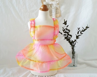 Frill Organza Dress, S-XL, Dog-dress, Dog Top, Dog Clothing, Dog Fashion, Dog Apparel