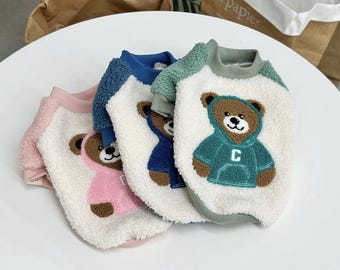Suéter de borrego con forma de osito de peluche, tallas S-2XL, chaqueta de invierno, ropa para mascotas, chaqueta para perros, moda canina, indumentaria para perros, ropa para mascotas