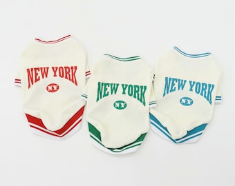 Camiseta de Nueva York, tallas S-XL, camiseta de manga corta para perro pequeño, camiseta para perro, ropa para perro, moda para perro, ropa para perro