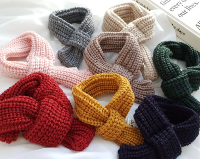 Knit Dog Scarf, Soft Chunky Texture, Loop-Through Design