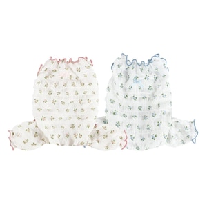 Ruffle Floral Overall, S-XL, Dog Jumpsuit, Pet Romper, Small Dog Clothes, Dog Pants, Dog Apparel