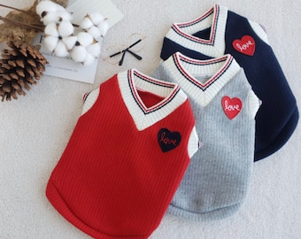 Love Knit Vest, S-2XL, Dog Vest, Pet Clothing, Dog-Sweater, Dog's Fleece, Dog Jacket, Dog Fashion, Dog Apparel, Pet Clothing