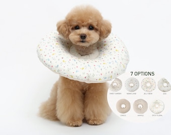 Collar acolchado para mascotas de algodón orgánico GOTS, collar cónico impermeable, 7 diseños, 4 tamaños, algodón orgánico certificado GOTS, collar cónico lavable para mascotas