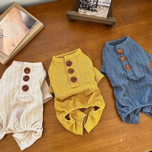 Classic Knit Overall, XS-2XL, Small Dog Romper, Dog Jumpsuit, Small Dog Pants, Dog Clothes, Dog Winter Knit
